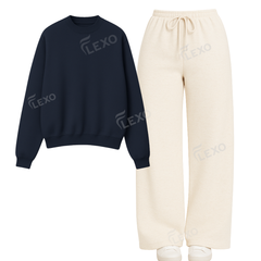 Straight Leg Trouser With Oversized Sweatshirt