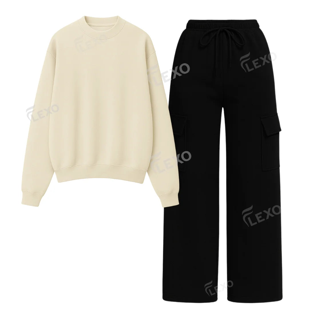 Straight Leg Cargo With Oversized Sweatshirt