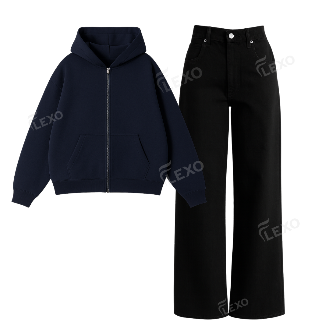 Black Baggy Jeans With Oversized Zipper Secondary image