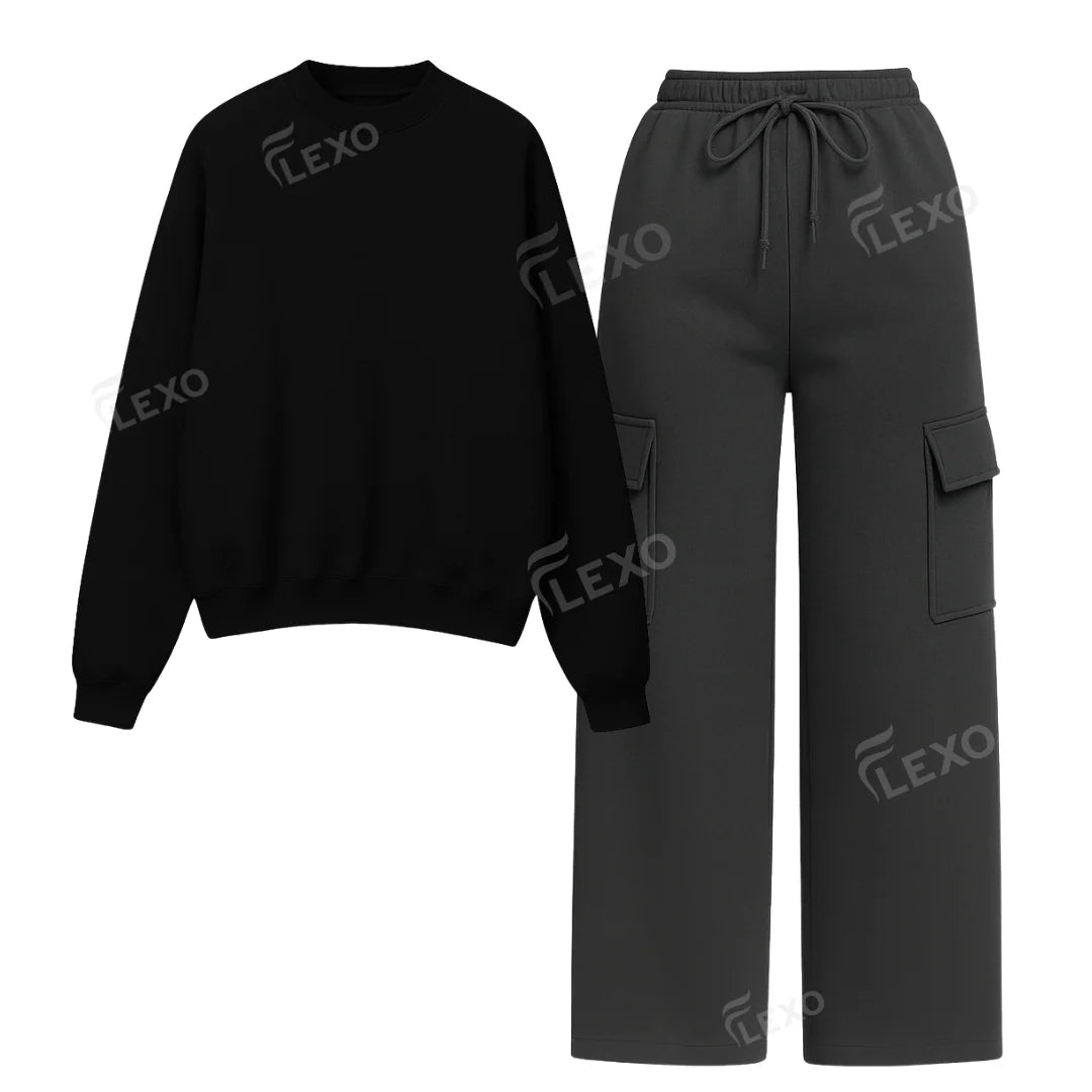 Straight Leg Cargo With Oversized Sweatshirt