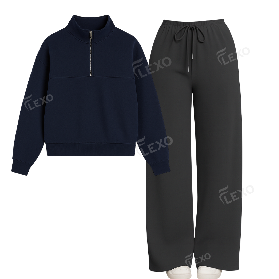 Straight Leg Trouser With Oversized Mockneck Sweatshirt Secondary image