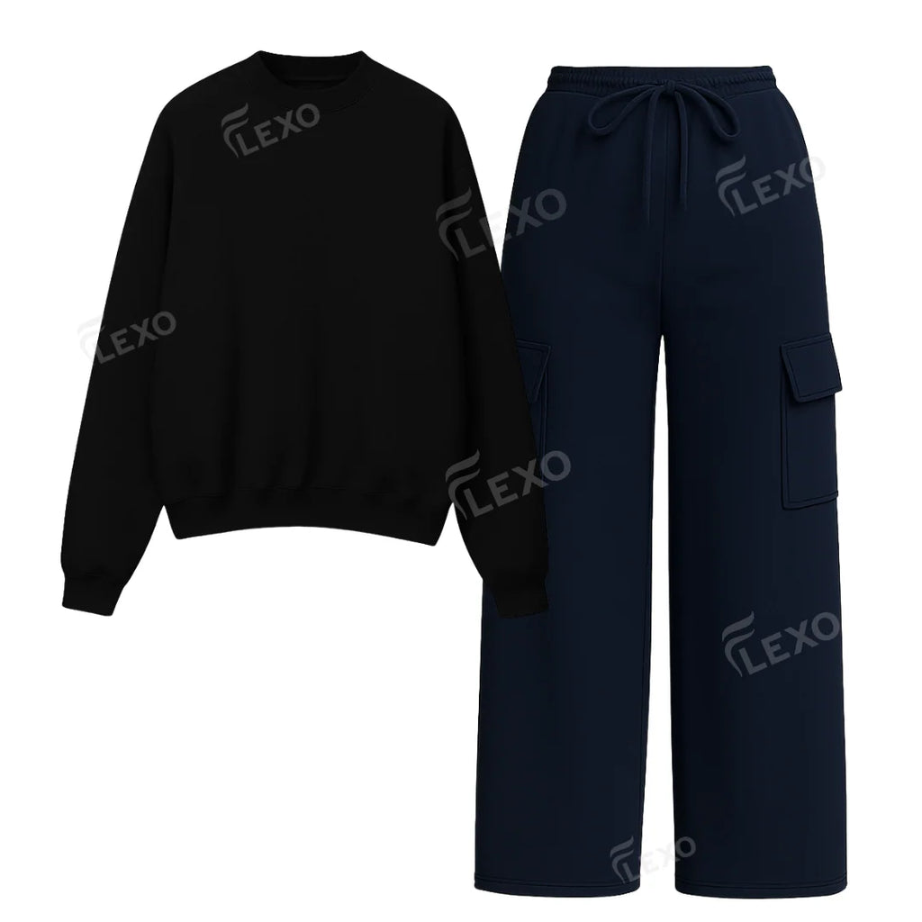 Straight Leg Cargo With Oversized Sweatshirt