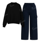 Straight Leg Cargo With Oversized Sweatshirt