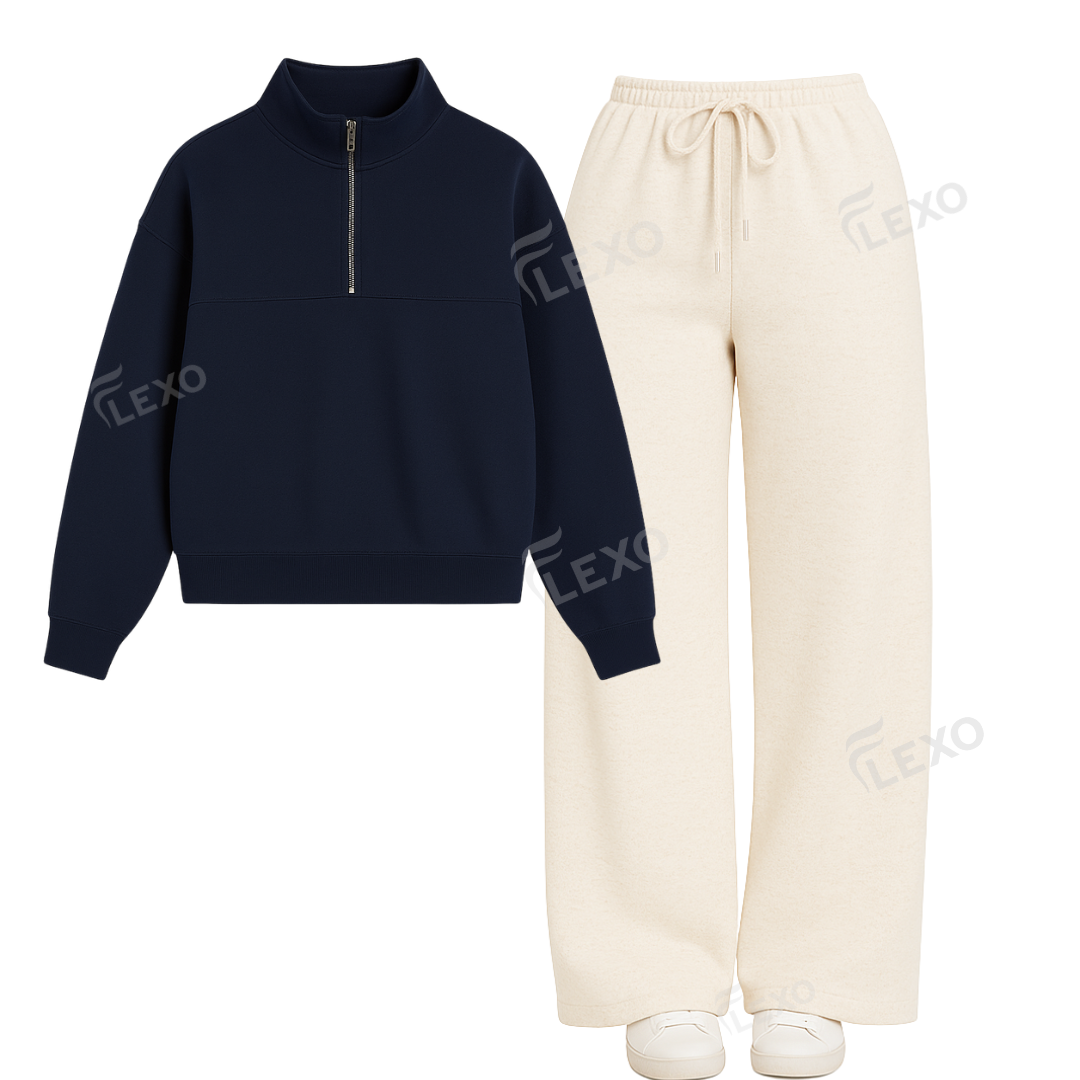 Straight Leg Trouser With Oversized Mockneck Sweatshirt Secondary image
