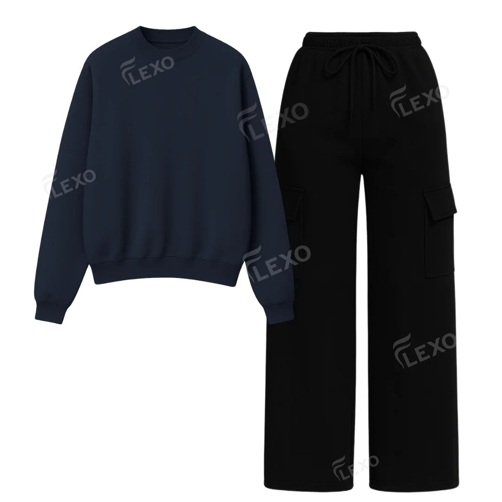 Straight Leg Cargo With Oversized Sweatshirt