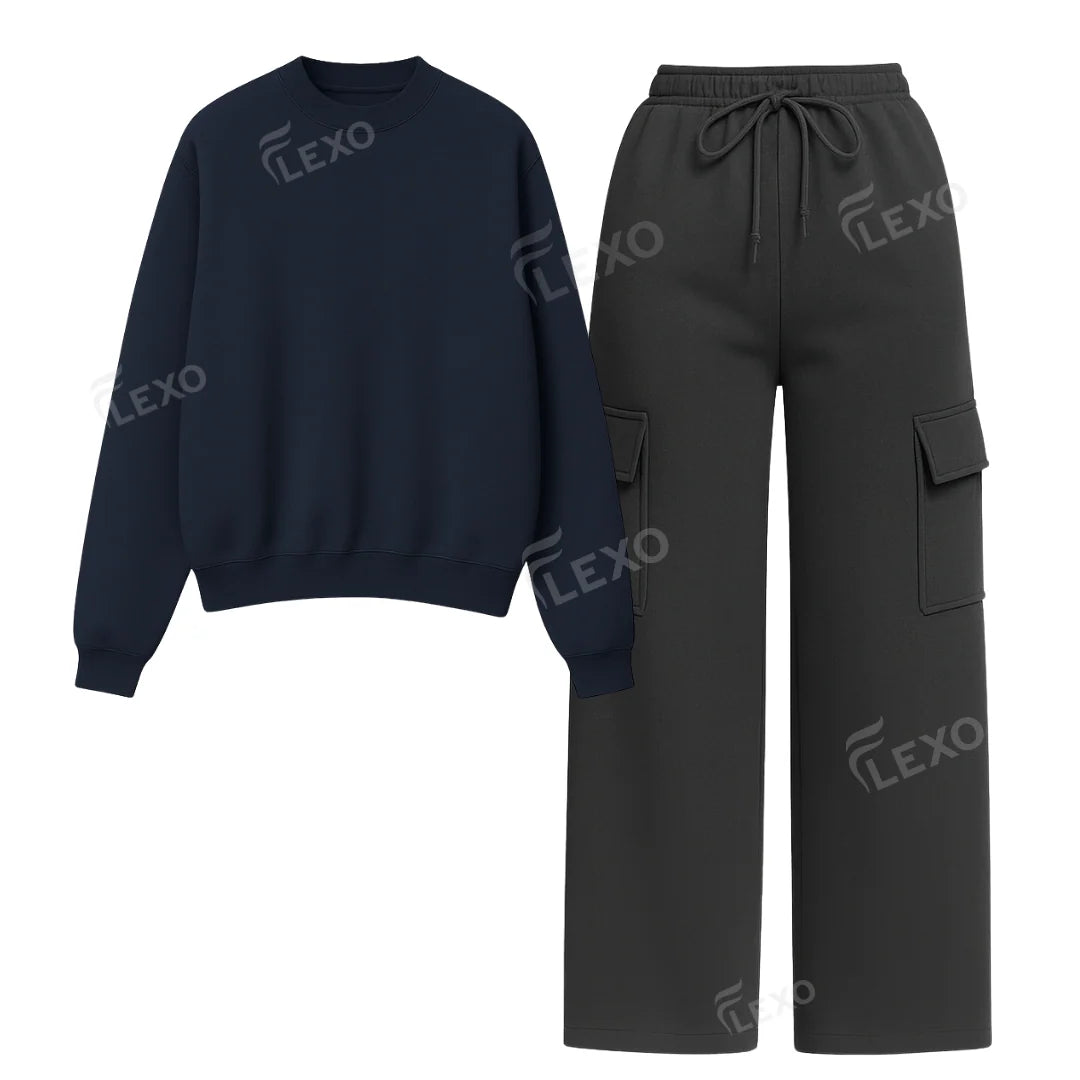 Straight Leg Cargo With Oversized Sweatshirt