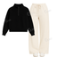 Straight Leg Trouser With Oversized Mockneck Sweatshirt