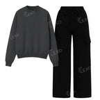 Straight Leg Cargo With Oversized Sweatshirt