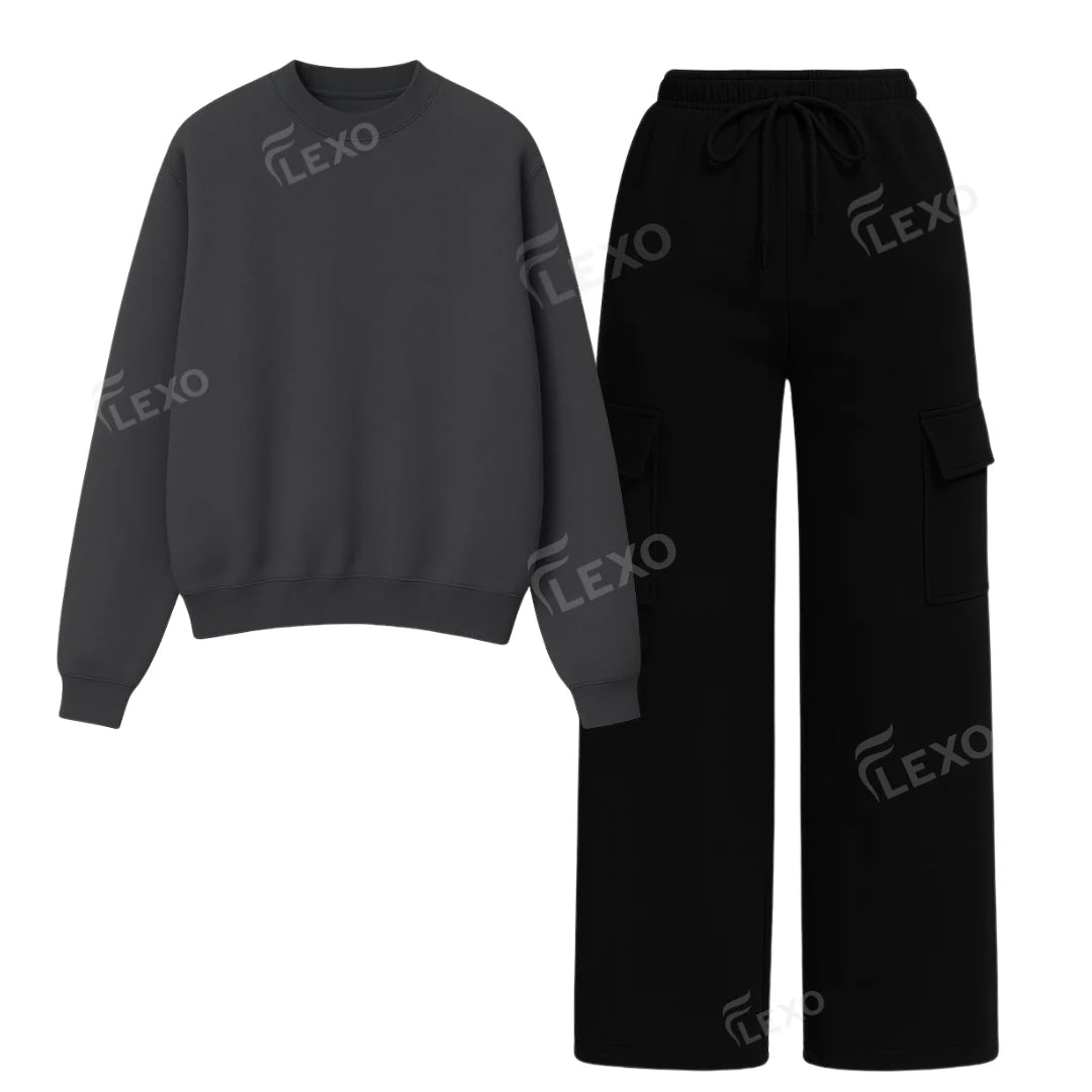 Straight Leg Cargo With Oversized Sweatshirt