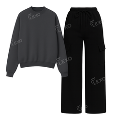 Straight Leg Cargo With Oversized Sweatshirt