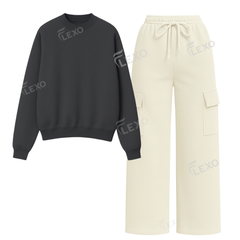 Straight Leg Cargo With Oversized Sweatshirt