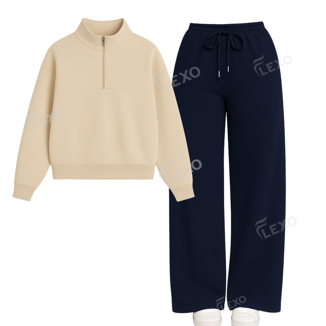 Straight Leg Trouser With Oversized Mockneck Sweatshirt Secondary image