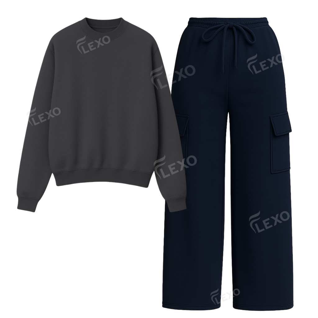 Straight Leg Cargo With Oversized Sweatshirt