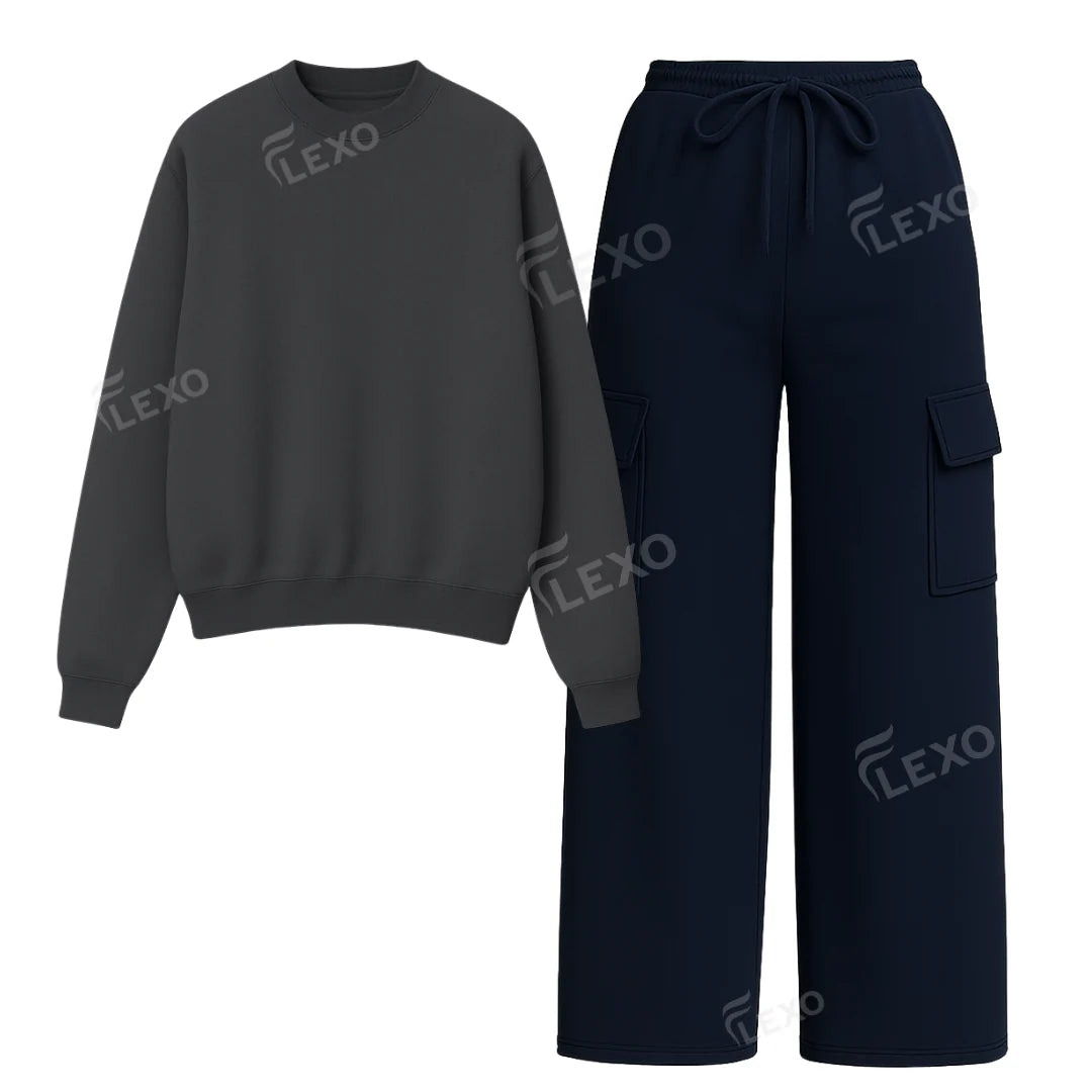 Straight Leg Cargo With Oversized Sweatshirt