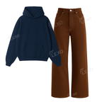 Brown Baggy Jeans With Oversized Hoodie