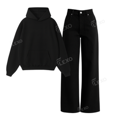 Black Baggy Jeans With Oversized Hoodie