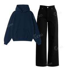 Black Baggy Jeans With Oversized Hoodie