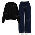 Straight Leg Trouser With Oversized Sweatshirt