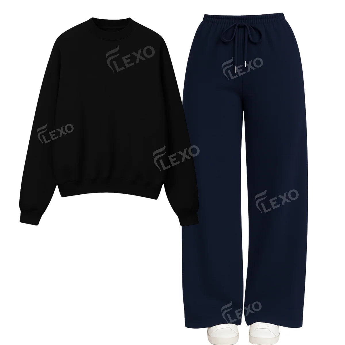 Straight Leg Trouser With Oversized Sweatshirt