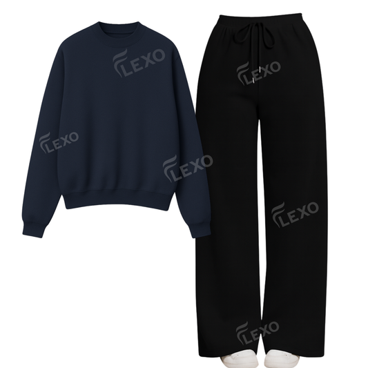 Straight Leg Trouser With Oversized Sweatshirt