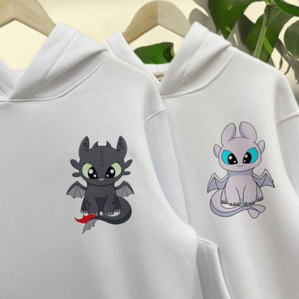 Toothless & Light Fury Couple Hoodie Main image