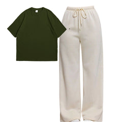 Oversize Tee With Straight Leg Trouser