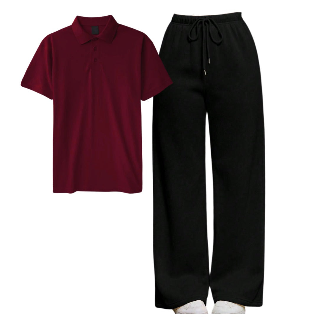 Polo Tee With Straight Leg Trouser (Copy)