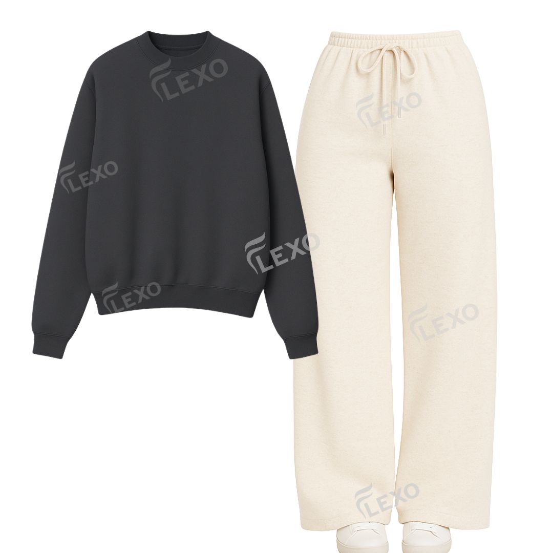 Straight Leg Trouser With Oversized Sweatshirt