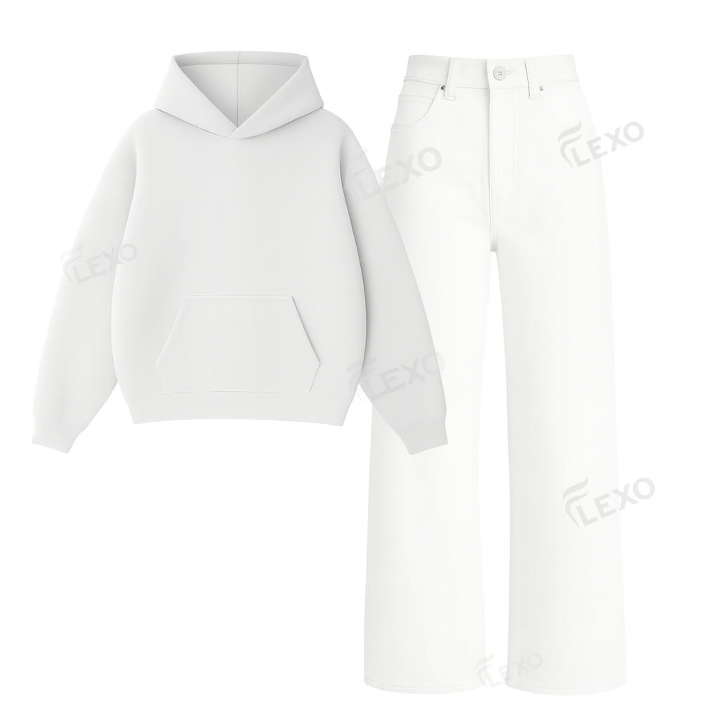 White Baggy Jeans With Oversized Hoodie