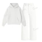 White Baggy Jeans With Oversized Hoodie