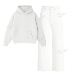 White Baggy Jeans With Oversized Hoodie