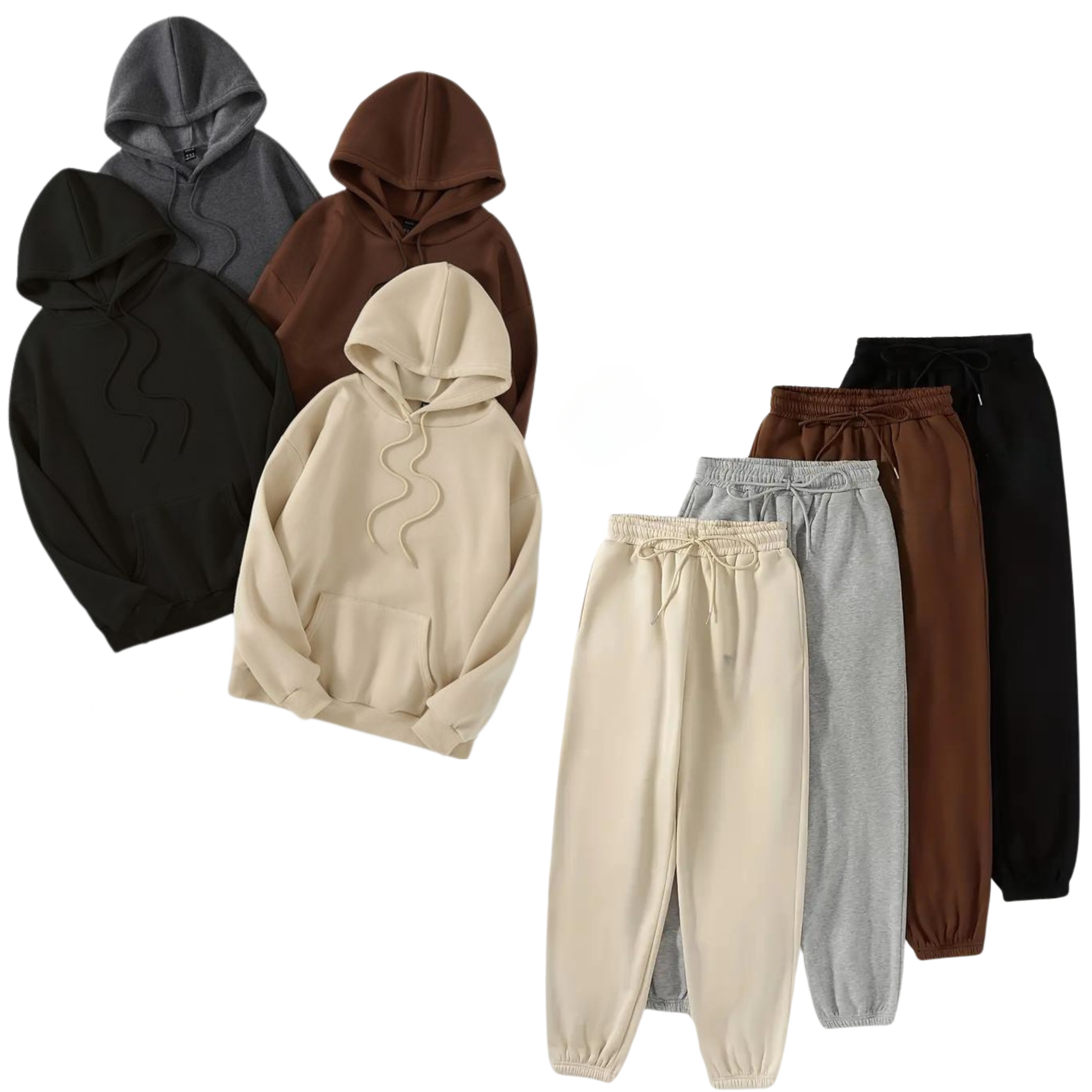 Pack of 4 tracksuit (Cream, Charcoal Grey, Navyblue And Mauve)