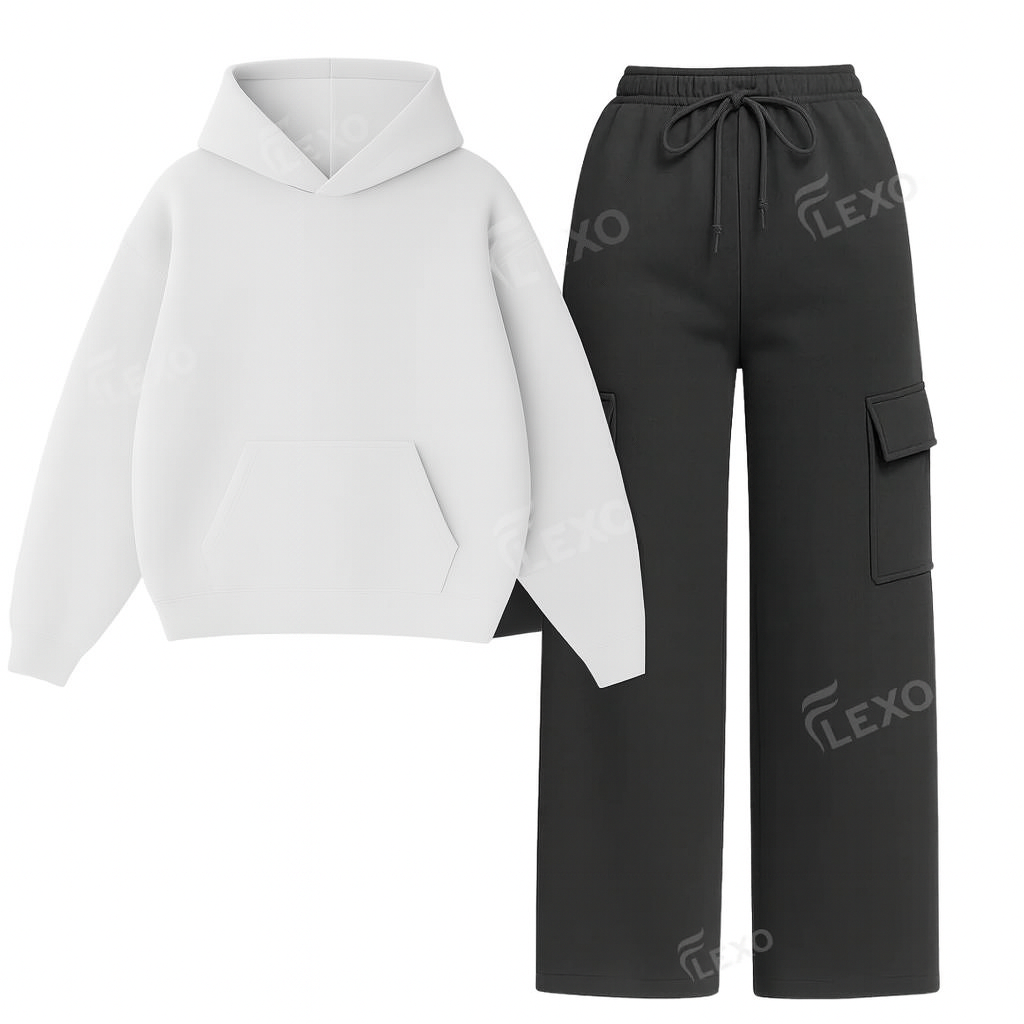 Straight Leg Cargo With Oversized Hoodie