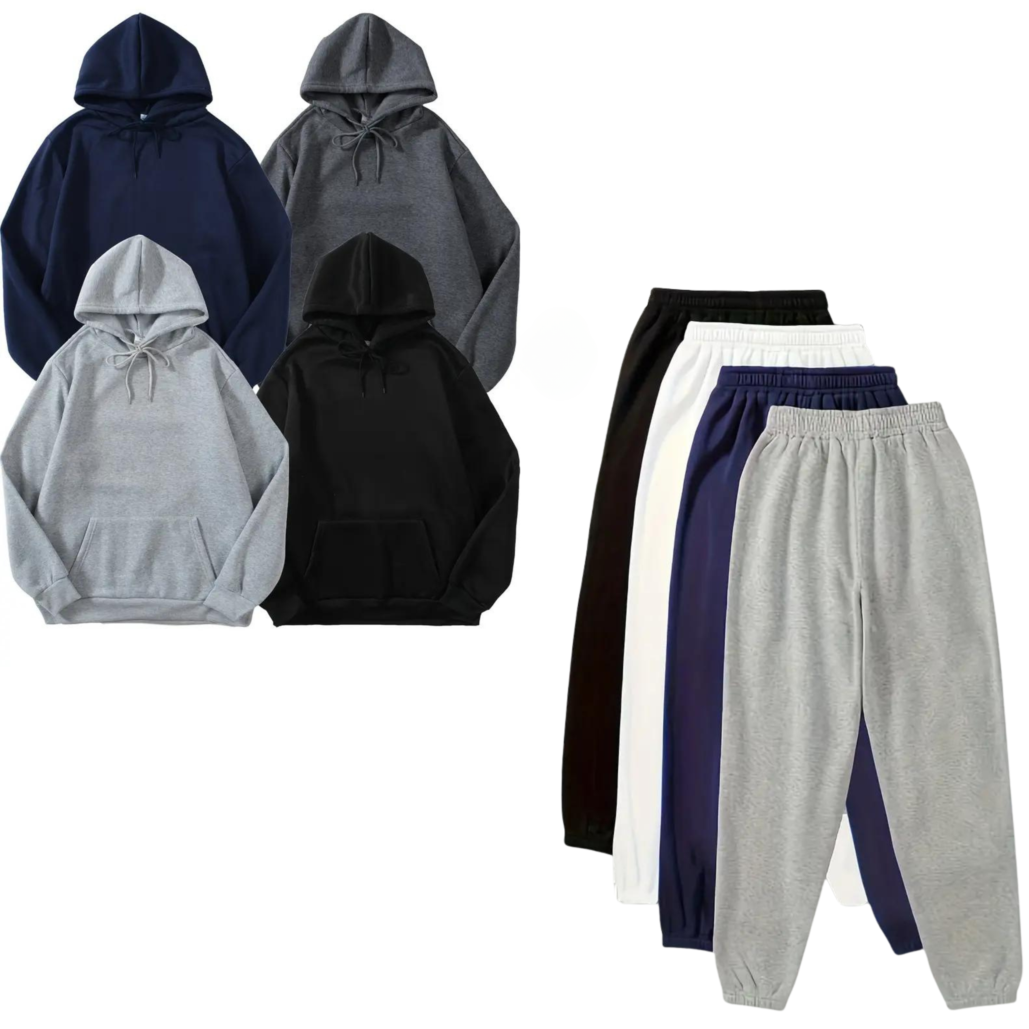 Pack of 4 tracksuit (Navy blue, Cream, Charcoal grey & Mauve)