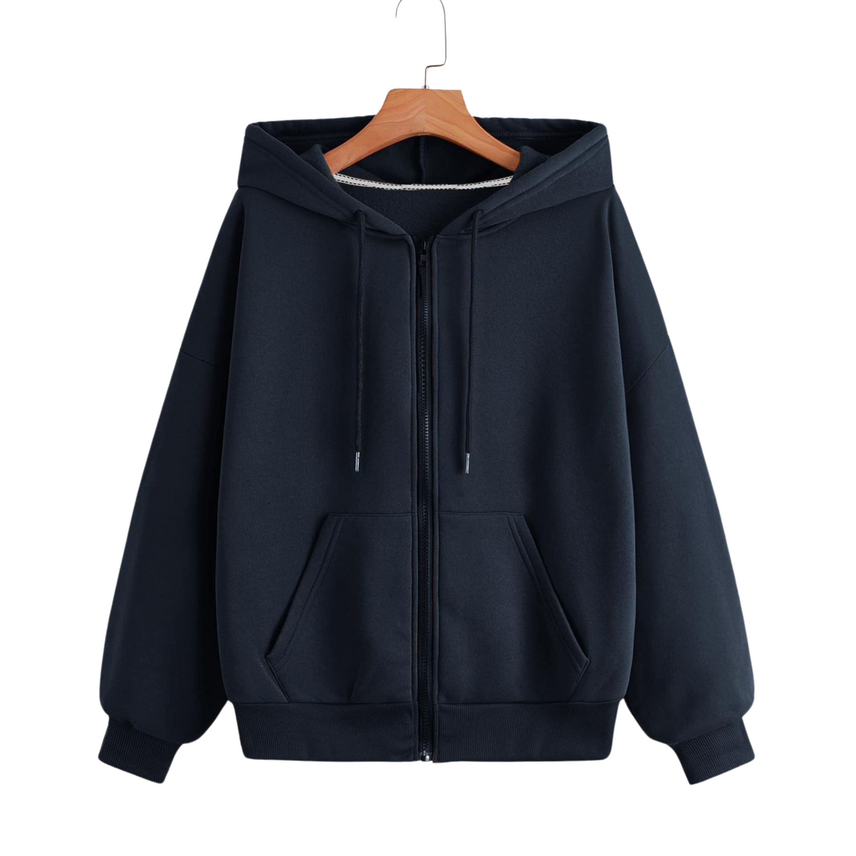 Oversize Drop Shoulder Zipper