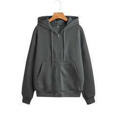 Oversize Drop Shoulder Zipper